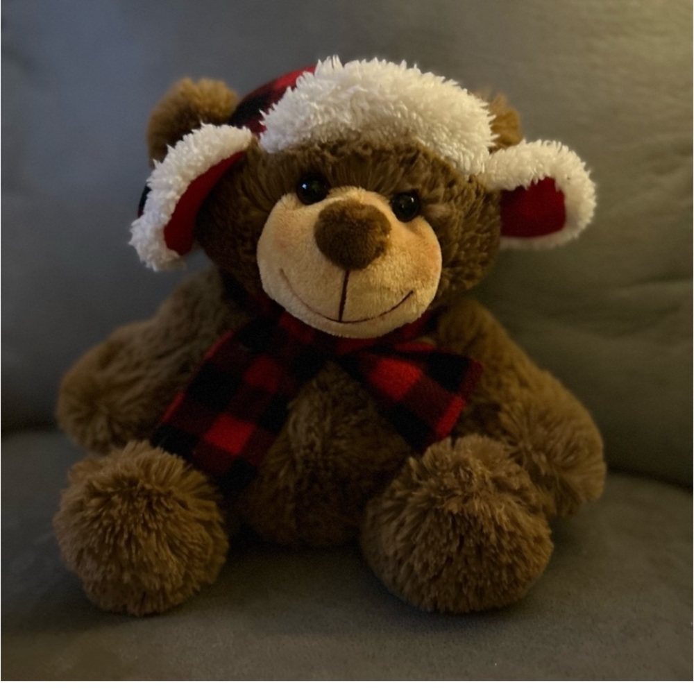 Joann 2021 J Bear Dan Dee Plush Stuffed Animal 11" Red Christmas